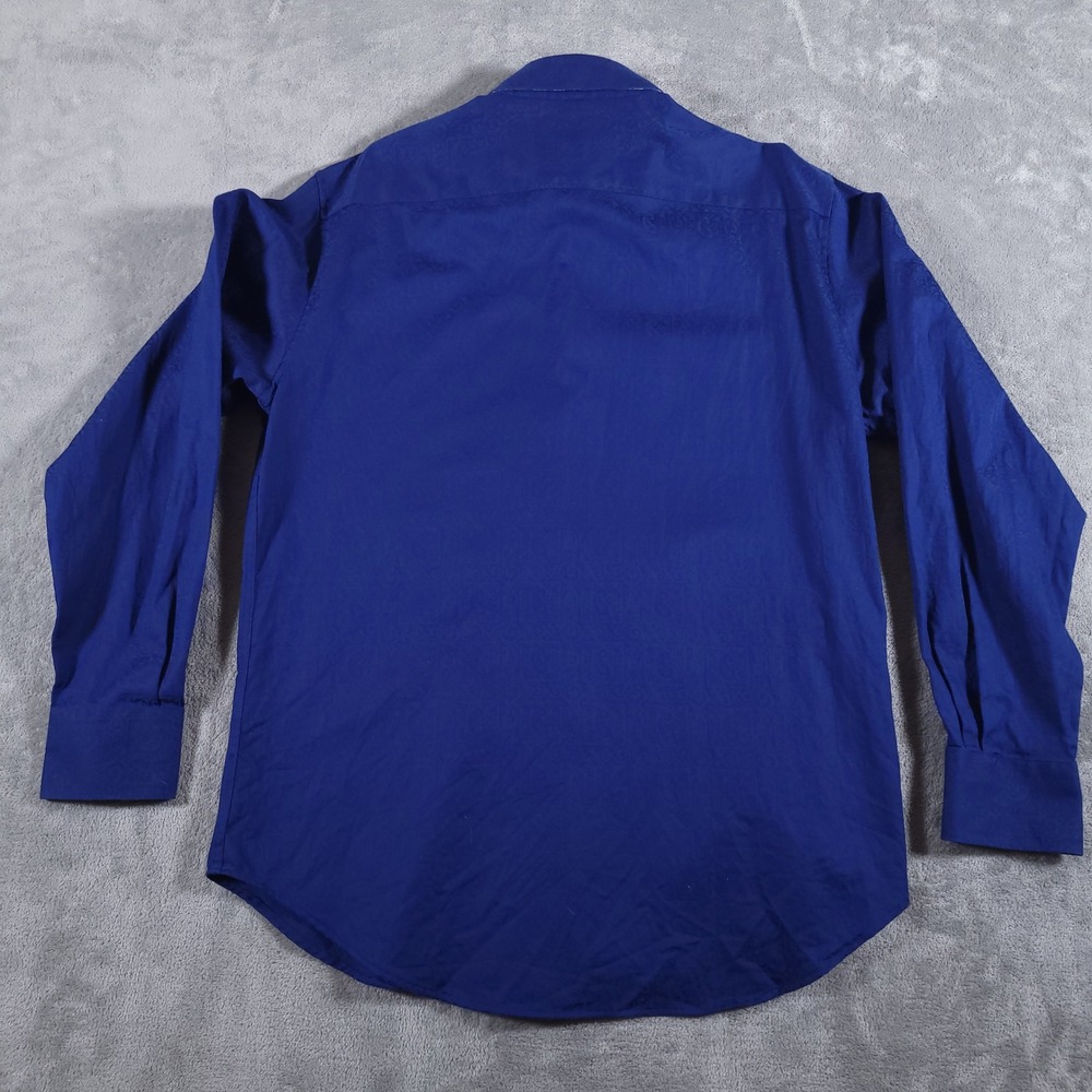 Robert Graham Shirt Mens Large Blue Jacquard Paisley Classic Fit Button Cotton‎ - Picture 8 of 9